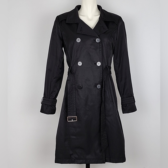 Hilary Radley Fit & Flare Trench Coat Black Size Small - Picture 15 of 16